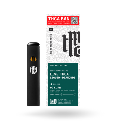 THCa Disposable Live Resin Liquid Diamonds 6 Pack: OG Kush (Indica) - 2g