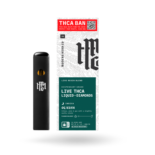 THCa Disposable Live Resin Liquid Diamonds 6 Pack: OG Kush (Indica) - 2g