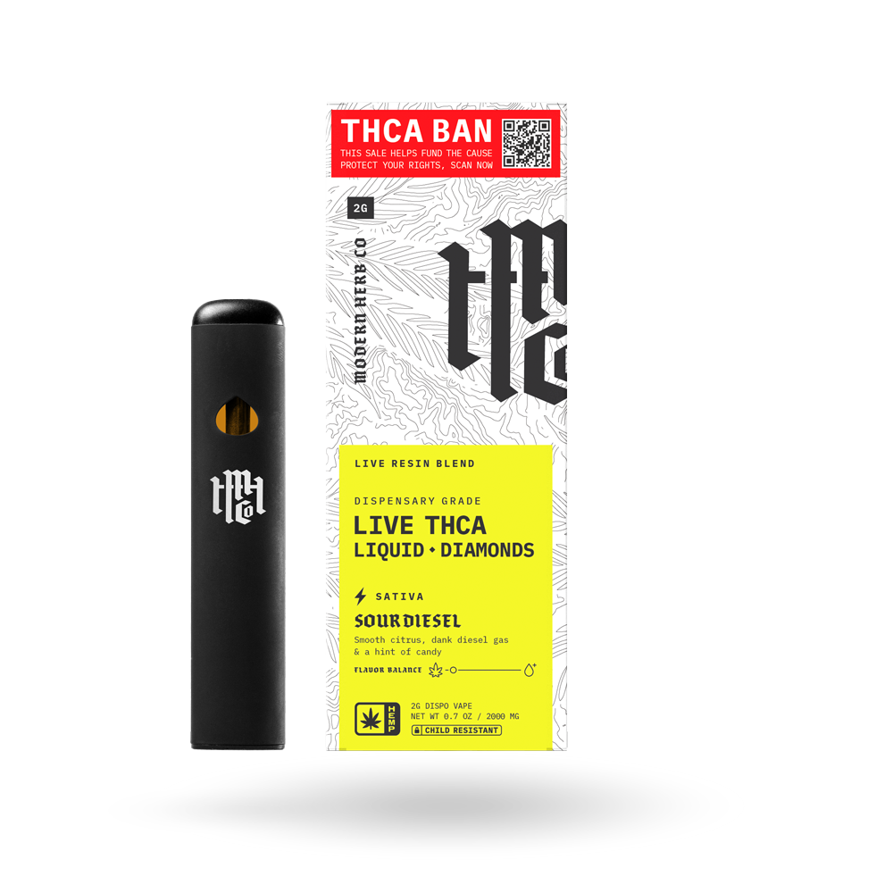 THCa Disposable Live Resin Liquid Diamonds 6 Pack: Sour Diesel (Sativa) - 2g