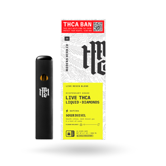 THCa Disposable Live Resin Liquid Diamonds 6 Pack: Sour Diesel (Sativa) - 2g