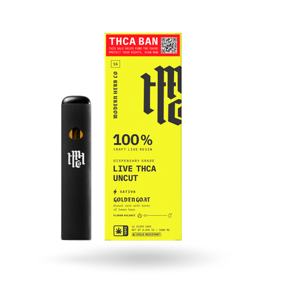 THCa Live Resin Disposable Uncut 6 Pack: Golden Goat (Sativa) - 1g, 6pk