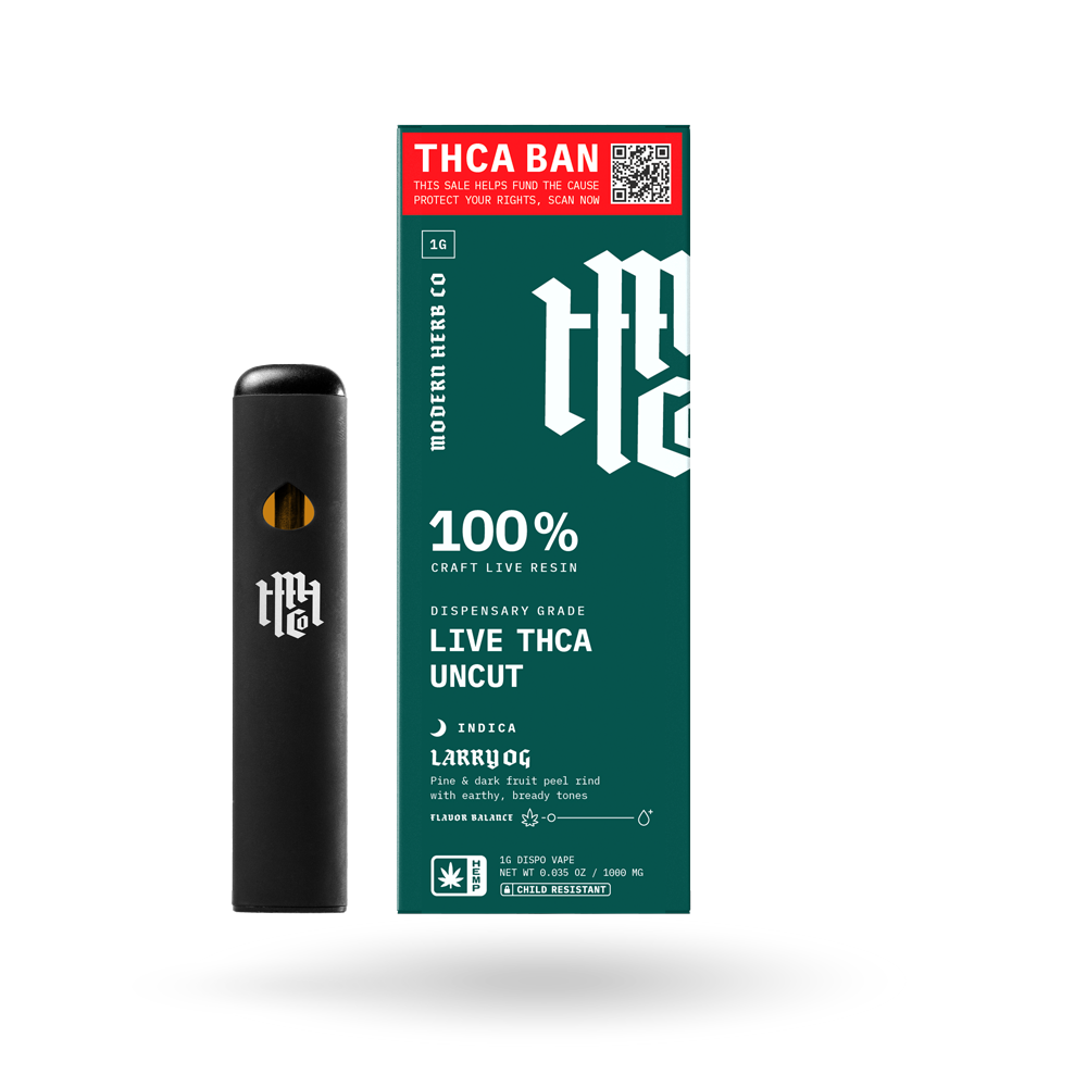 THCa Live Resin Disposable Uncut 6 Pack: Larry OG (Indica) - 1g, 6pk