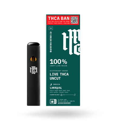 THCa Live Resin Disposable Uncut 6 Pack: Larry OG (Indica) - 1g, 6pk