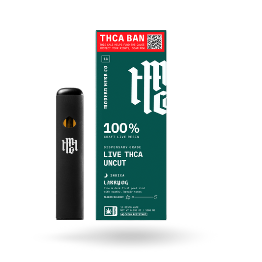 THCa Live Resin Disposable Uncut 6 Pack: Larry OG (Indica) - 1g, 6pk