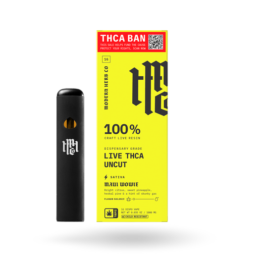 THCa Live Resin Disposable Uncut 6 Pack: Maui Wowie (Sativa) - 1g, 6pk