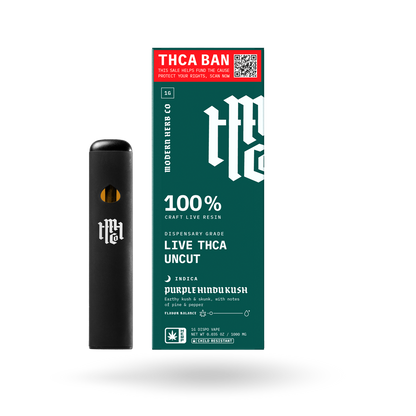 THCa Live Resin Disposable Uncut 6 Pack: Purple Hindu Kush (Indica) - 1g, 6pk