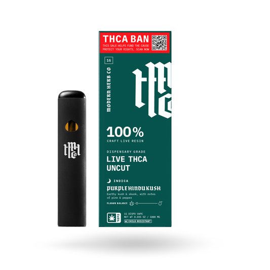 THCa Live Resin Disposable Uncut 6 Pack: Purple Hindu Kush (Indica) - 1g, 6pk