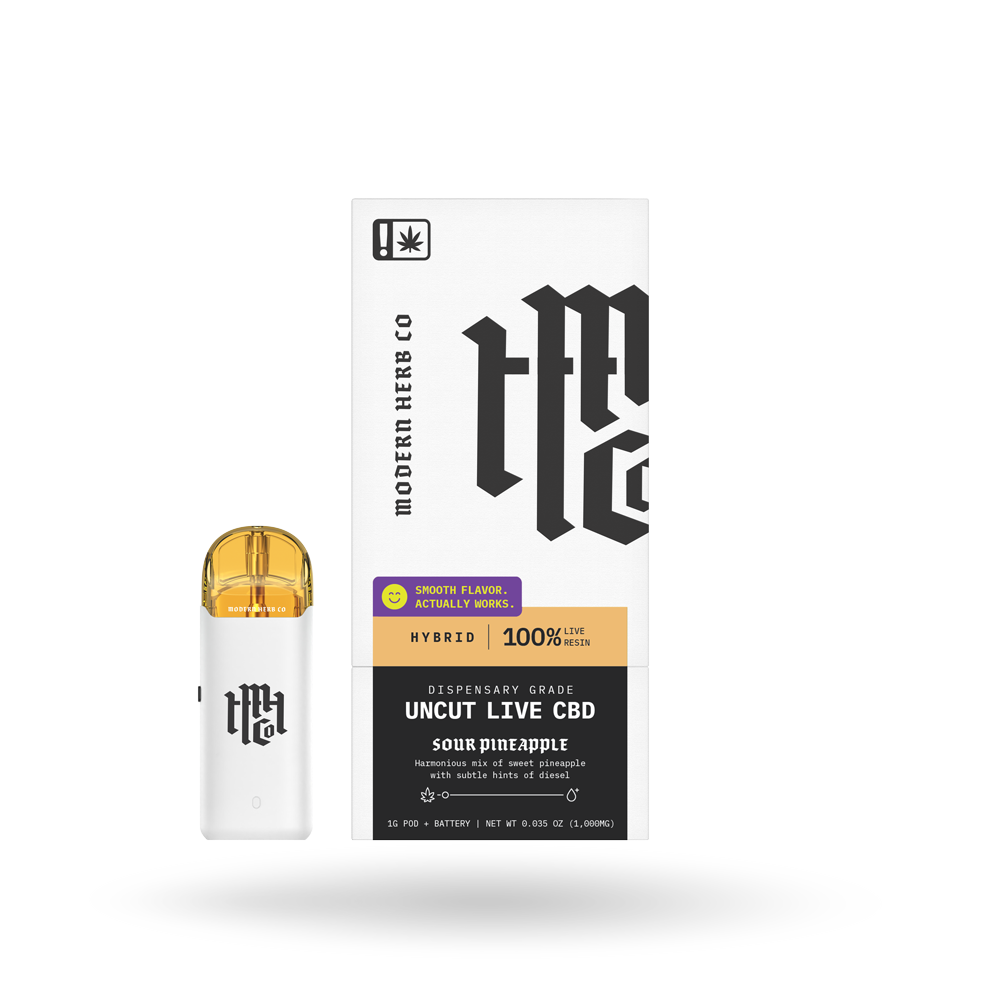 Live CBD Uncut Pod Kit: Sour Pineapple (Hybrid) - 1g