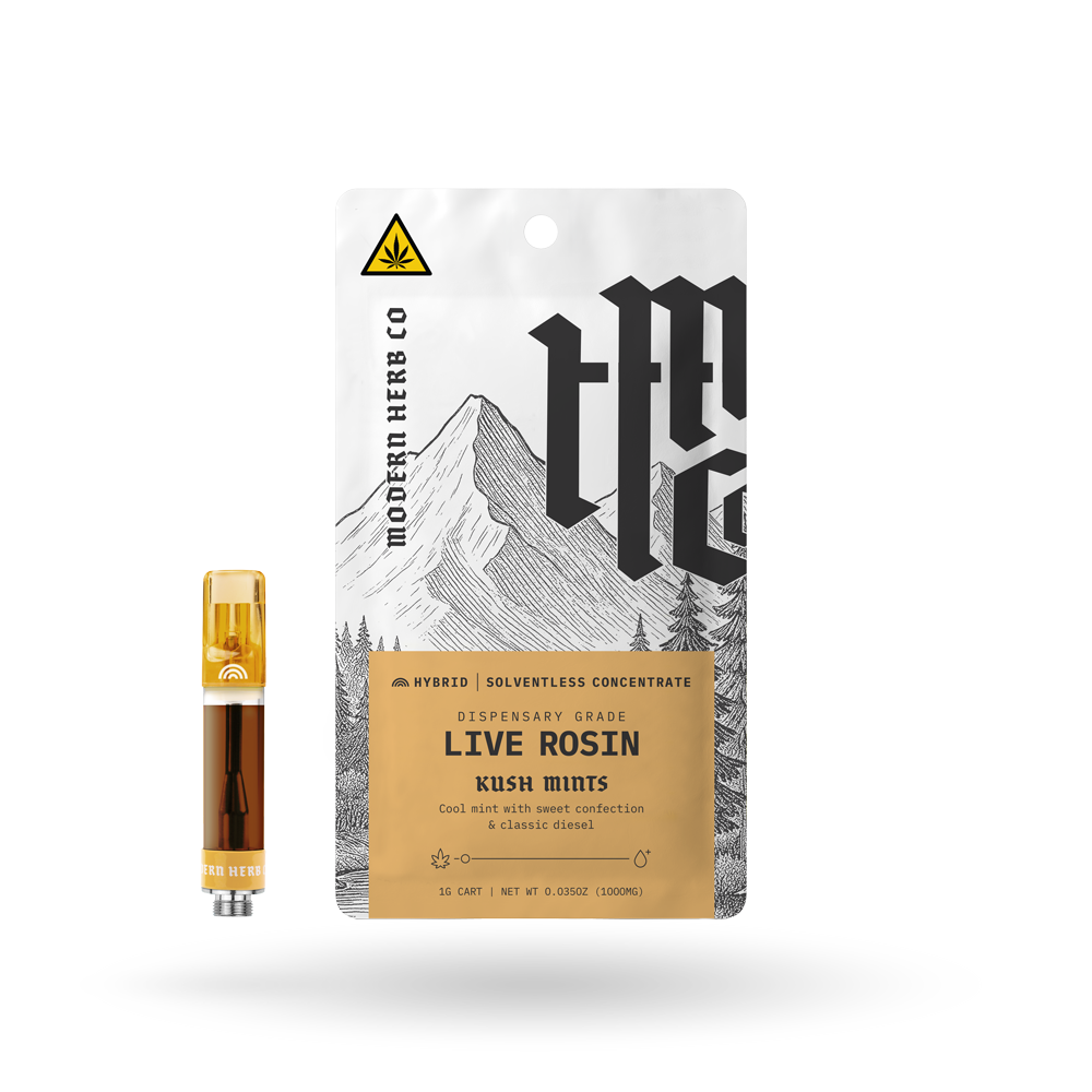 1g Vape Cartridge - MHC THCA Rosin - Kush Mints (Hybrid) - 12pk