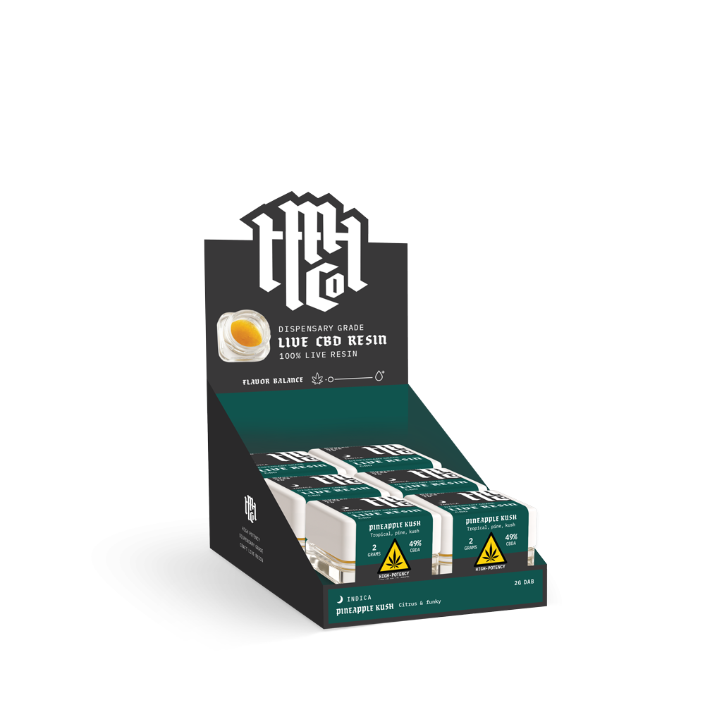 Live Resin CBD Dab: Pineapple Kush (Indica), 2g - 6pk