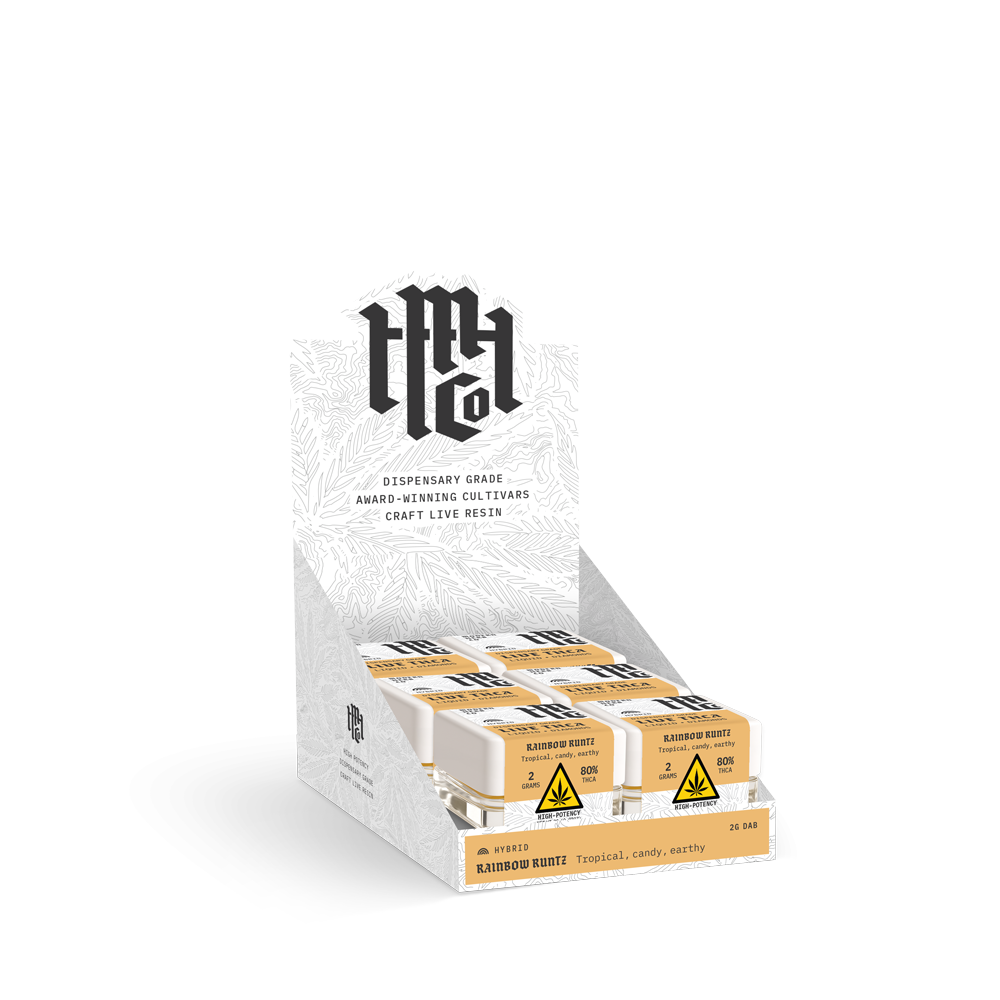 THCa Live Resin Diamonds Dab: Rainbow Runtz (Hybrid), 2g - 6pk
