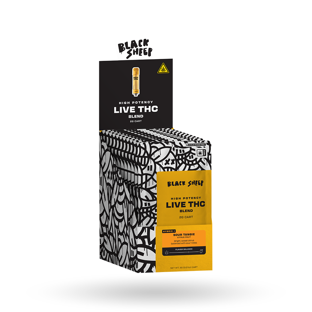 2g Black Sheep Live THC Blend Cartridge 12 Pack: Sour Tangie