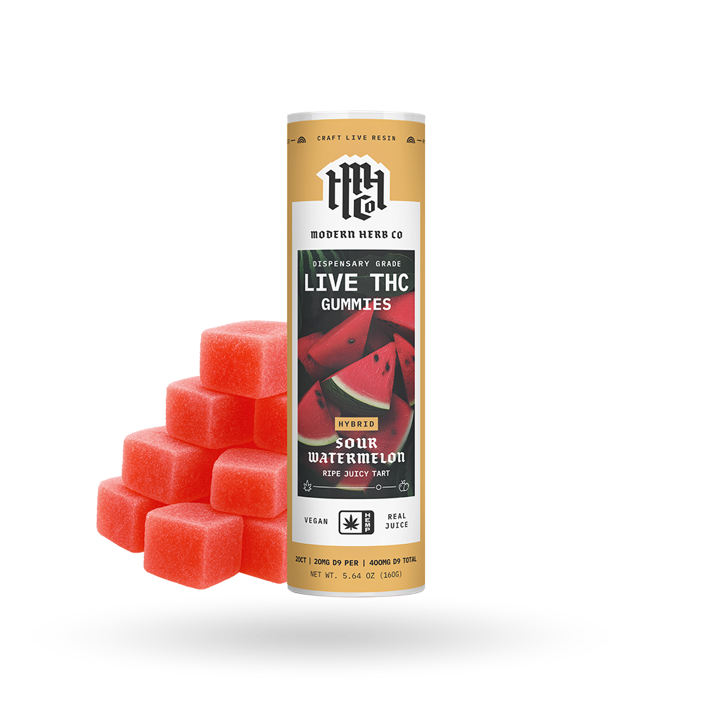 Gummy, Live D9, Anytime, Sour Watermelon, 20ct - 6pk