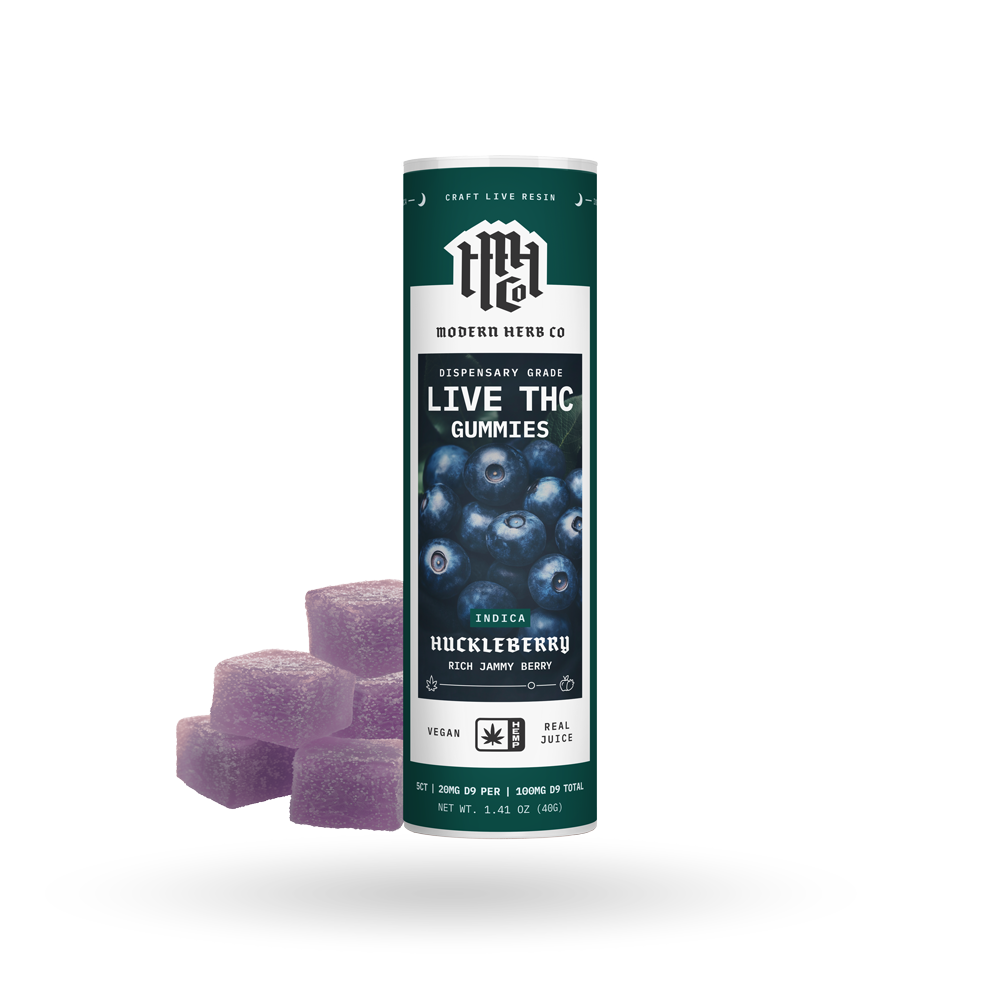 5ct Modern Herb Co Live D9 20mg Gummies 6 Pack: Knockout Oregon Huckleberry