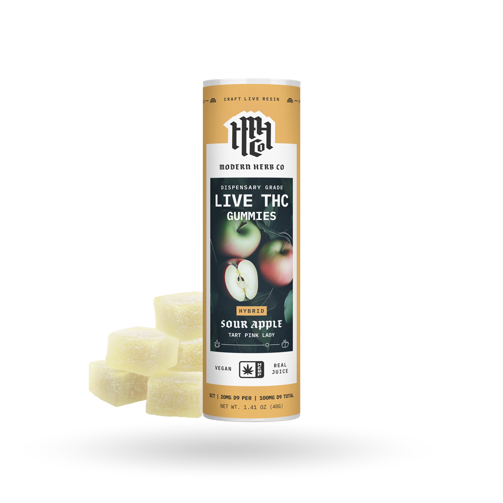 5ct Modern Herb Co Live D9 20mg Gummies 6 Pack: Anytime Sour Apple