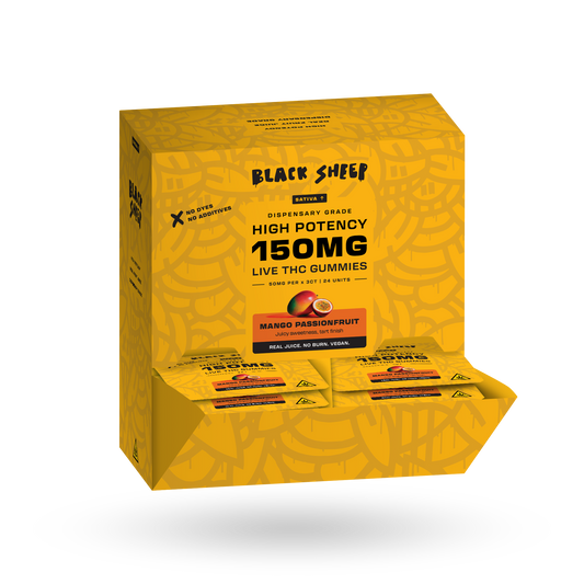Live THC Gummy: Mango Passionfruit (Sativa), 3ct - 24pk