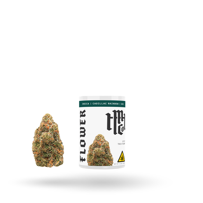 THCa Flower: Cadillac Rainbow (Indica), 1/8oz - 6pk