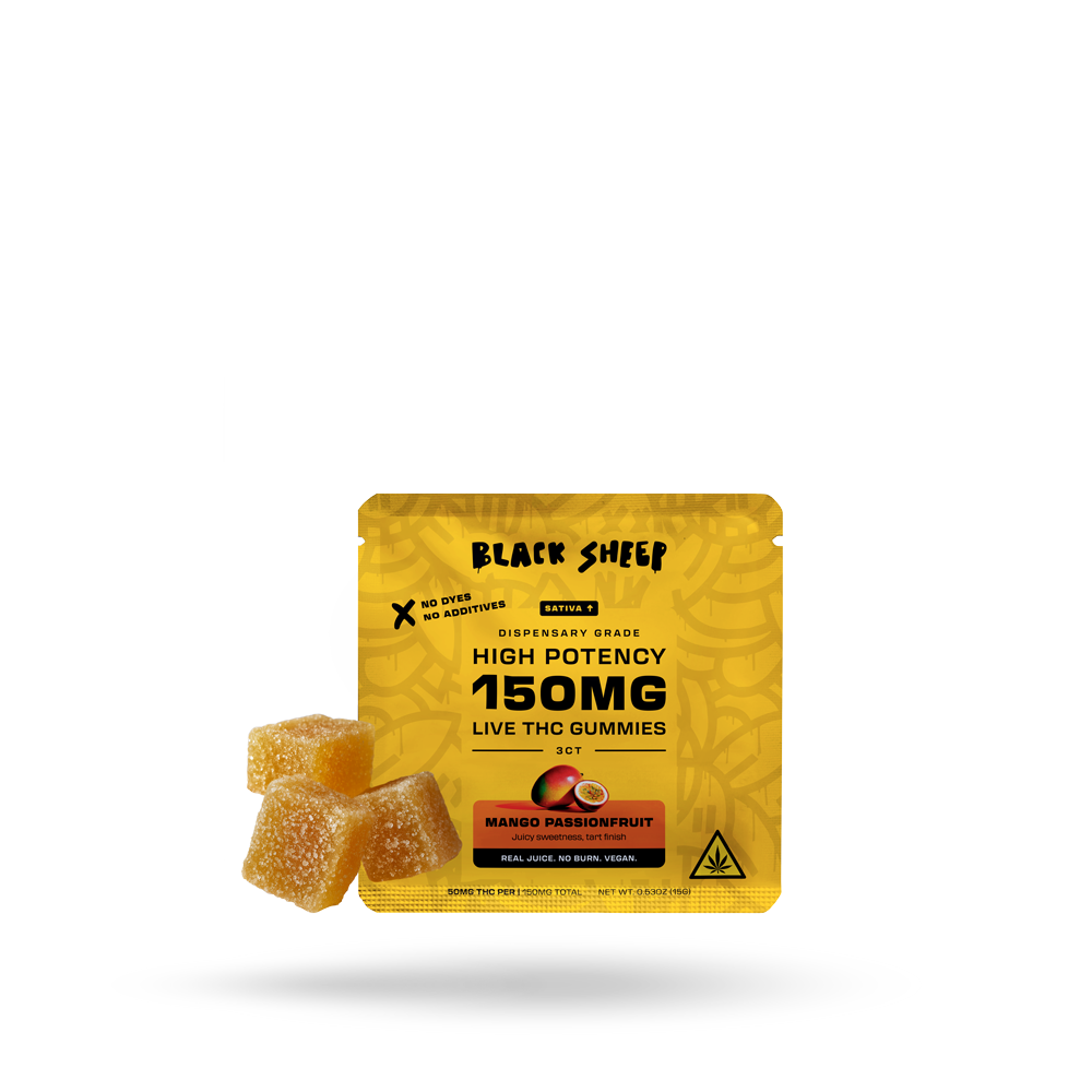 Live THC Gummy: Mango Passionfruit (Sativa), 3ct - 24pk