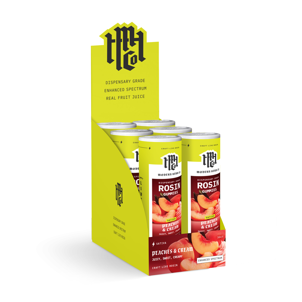 Live Rosin Gummies: Peaches & Cream (Sativa), 30ct - 6pk