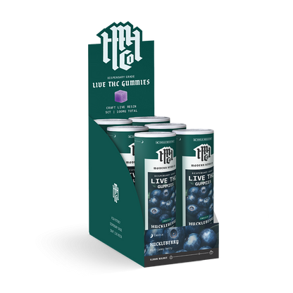 5ct Modern Herb Co Live D9 20mg Gummies 6 Pack: Knockout Oregon Huckleberry