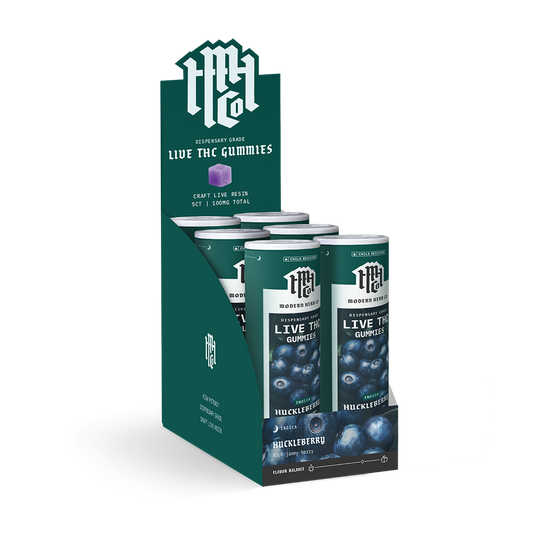 5ct Modern Herb Co Live D9 20mg Gummies 6 Pack: Knockout Oregon Huckleberry