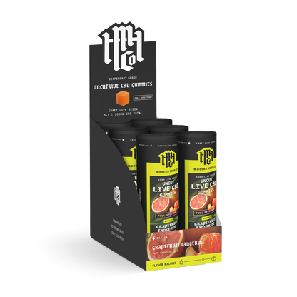 CBD Live Resin Gummies: Grapefruit Tangerine (Sativa) 5ct - 6pk