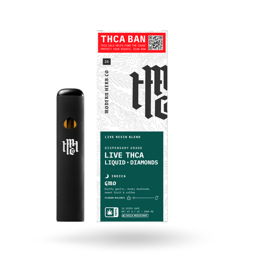 THCa Disposable Live Resin Liquid Diamonds 12 Pack: GMO (Indica) - 2g