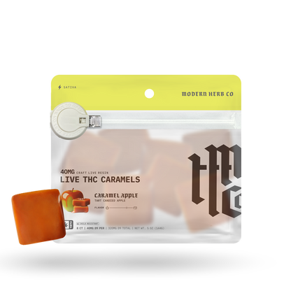 Live THC Caramel: Caramel Apple (Sativa), 8ct - 6pk