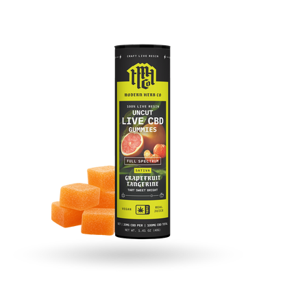 CBD Live Resin Gummies: Grapefruit Tangerine (Sativa) 5ct - 6pk