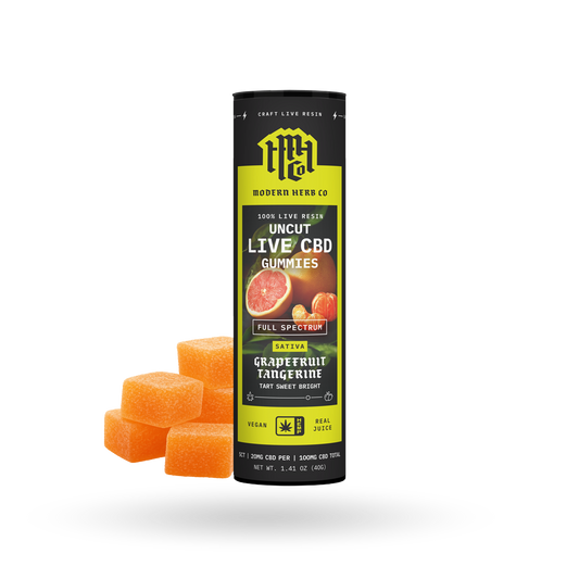 CBD Live Resin Gummies: Grapefruit Tangerine (Sativa) 5ct - 6pk