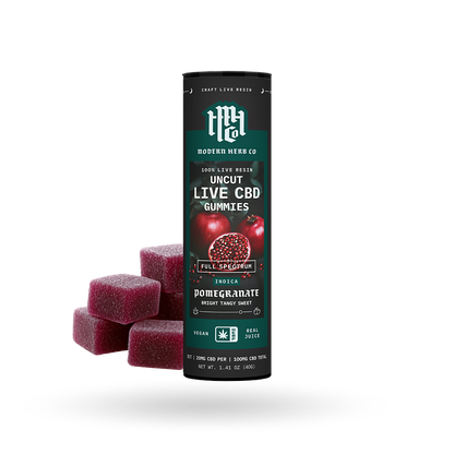 CBD Live Resin Gummies: Pomegranate (Indica) 5ct - 6pk