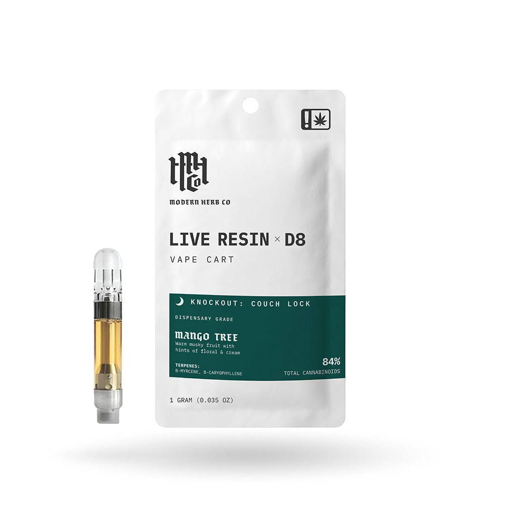 1g Modern Herb Co Live D8 Cartridge 12 Pack: Knockout Mango Tree