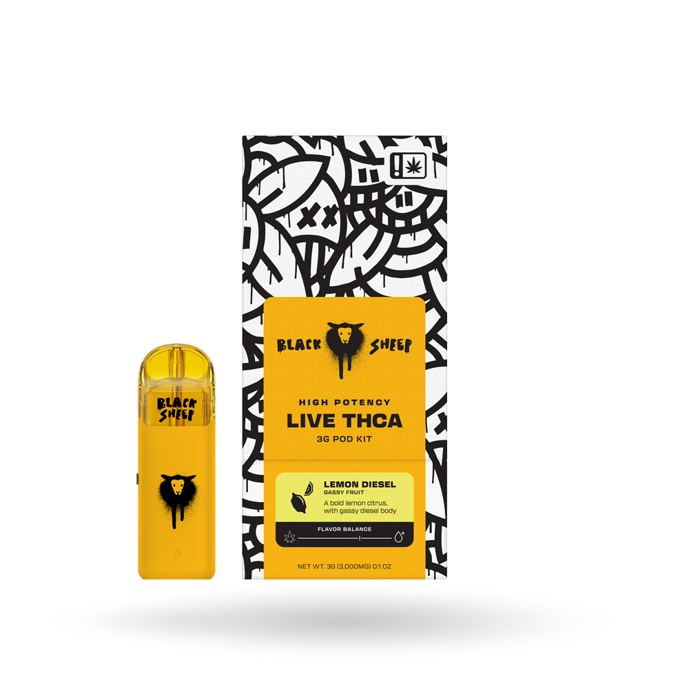 3g Black Sheep Live THCa Quad Blend Pod Starter Kit 6 Pack: Lemon Diesel