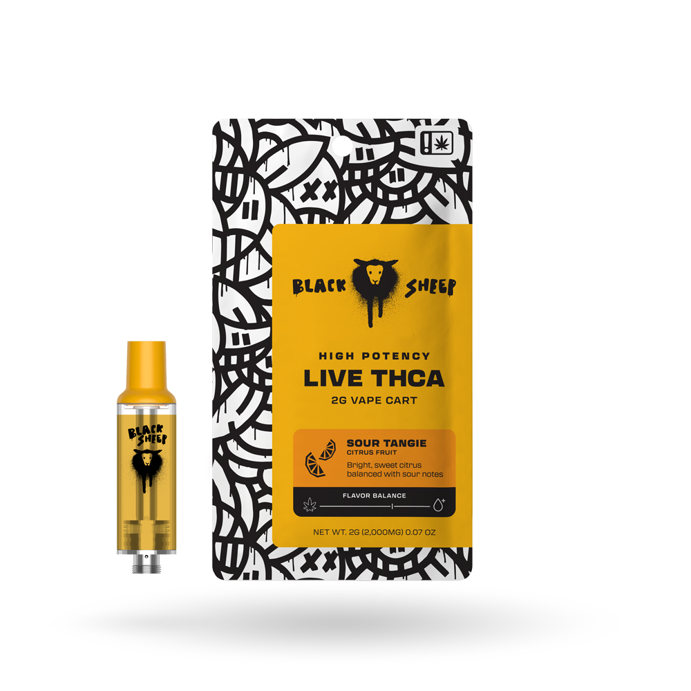 2g Black Sheep Live THCa Quad Blend Cartridge 12 Pack: Sour Tangie